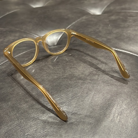 Madewell Horn Rimmed Glasses - Clear Lenses Soft Cat Eye Taupe Caramel Tan Brown - Picture 4 of 6